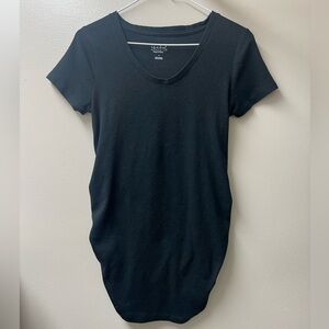 Isabel Maternity Tshirt Black Short Sleeve Size Small